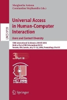 Book Cover for Universal Access in Human-Computer Interaction. Users and Context Diversity 10th International Conference, UAHCI 2016, Held as Part of HCI International 2016, Toronto, ON, Canada, July 17-22, 2016, Pr by Margherita Antona