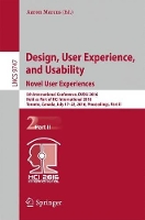 Book Cover for Design, User Experience, and Usability: Novel User Experiences by Aaron Marcus