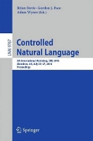 Book Cover for Controlled Natural Language by Brian Davis