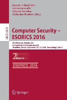 Book Cover for Computer Security – ESORICS 2016 by Ioannis Askoxylakis