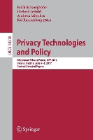 Book Cover for Privacy Technologies and Policy by Erich Schweighofer