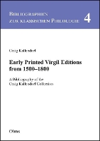 Book Cover for Early Printed Virgil Editions from 1500--1800 by Craig Kallendorf