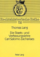 Book Cover for Die Staats- Und Verfassungslehre Carl Salomo Zachariaes by Thomas Lang