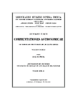 Book Cover for Commentationes astronomicae ad theoriam perturbationum pertinentes 1st part by Leonhard Euler