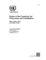 Book Cover for Report of the Committee for Programme and Coordination by United Nations General Assembly, United Nations Committee for Programme and Coordination