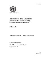 Book Cover for Resolutions and decisions adopted by the General Assembly during its seventy-third session Vol. 3: 23 December 2018 - 16 September 2019 by United Nations General Assembly