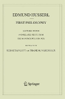 Book Cover for First Philosophy by Edmund Husserl