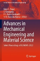 Book Cover for Advances in Mechanical Engineering and Material Science by Ketul C Popat