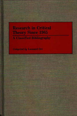 Research in Critical Theory Since 1965