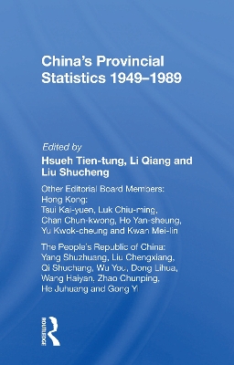 China's Provincial Statistics, 1949-1989