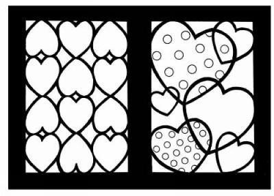 Hearts Stained Glass Coloring Book