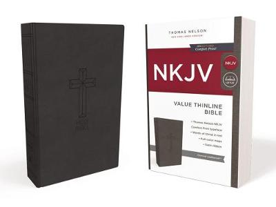 NKJV, Value Thinline Bible, Charcoal Leathersoft, Red Letter, Comfort Print