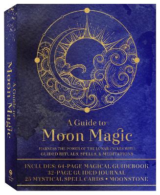 A Guide to Moon Magic Kit Harness the Power of the Lunar Cycles with Guided Rituals, Spells, & Meditations-Includes: 64-page Magical Guidebook, 32-page Guided Journal, 25 Mystical Spell Cards, Moonsto