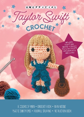 Unofficial Taylor Swift Crochet Kit Includes Everything Needed to Make a Taylor Swift Amigurumi Doll and Guitar – 5 Colors of Yarn, Crochet Hook, Yarn Needle, Plastic Safety Eyes, Fiberfill Stuffing, 