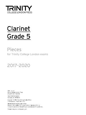 Trinity College London: Clarinet Exam Pieces Grade Grade 5 2017 – 2020 (part only)