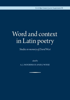 Word and Context in Latin Poetry