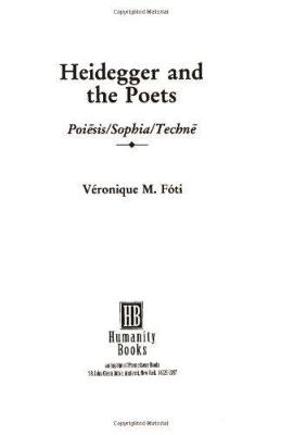 Heidegger and the Poets