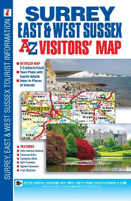 Surrey, East and West Sussex A-Z Visitors' Map