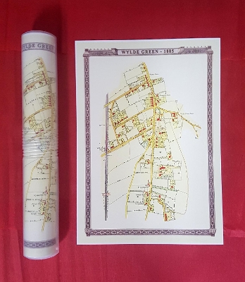 Wylde Green 1885 - Old Map Supplied Rolled in a Clear Two Part Screw Presentation Tube - Print Size 45Cm X 32Cm