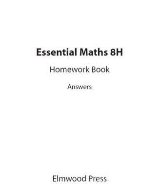 Essential Maths 8H Homework Answers