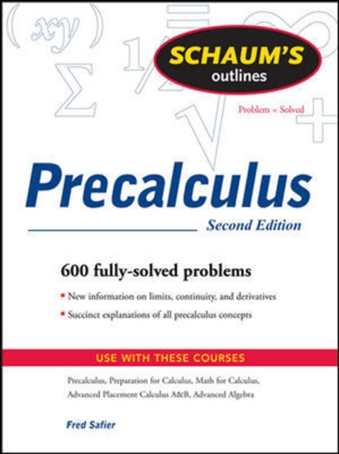 Book Cover for Schaum's Outline of PreCalculus, 2nd Ed. by Safier, Fred