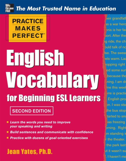 Book Cover for Practice Makes Perfect English Vocabulary for Beginning ESL Learners by Jean Yates