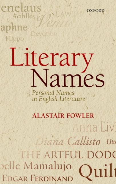 Book Cover for Literary Names by Alastair Fowler