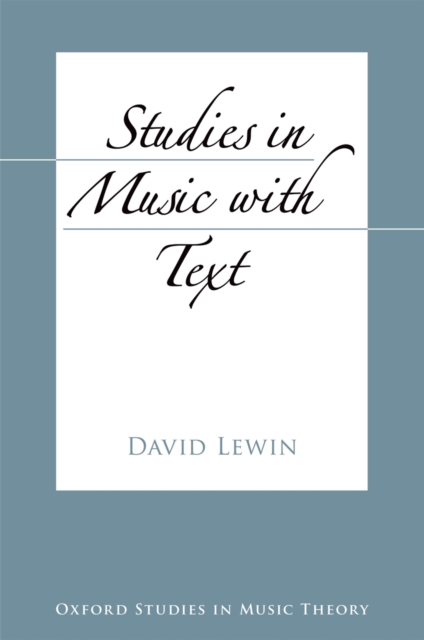 Book Cover for Studies in Music with Text by David Lewin