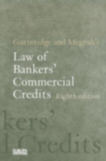 Book Cover for Gutteridge and Megrah's Law of Bankers' Commercial Credits by Richard King