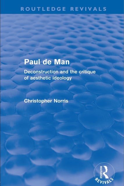 Book Cover for Paul de Man (Routledge Revivals) by Christopher Norris