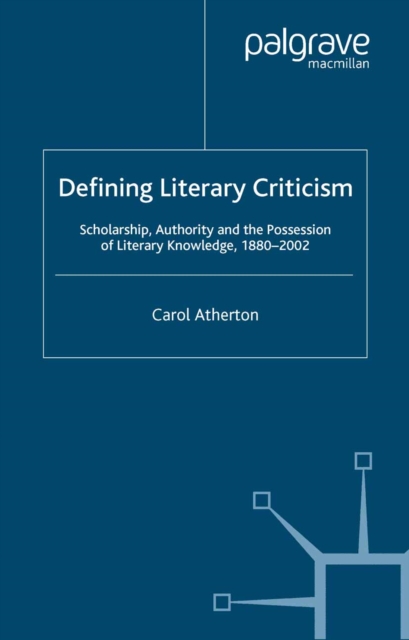 Book Cover for Defining Literary Criticism by Atherton, Carol