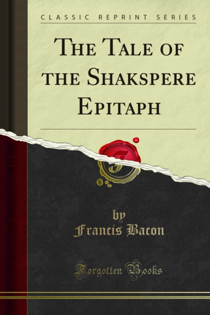 Book Cover for Tale of the Shakspere Epitaph by Francis Bacon