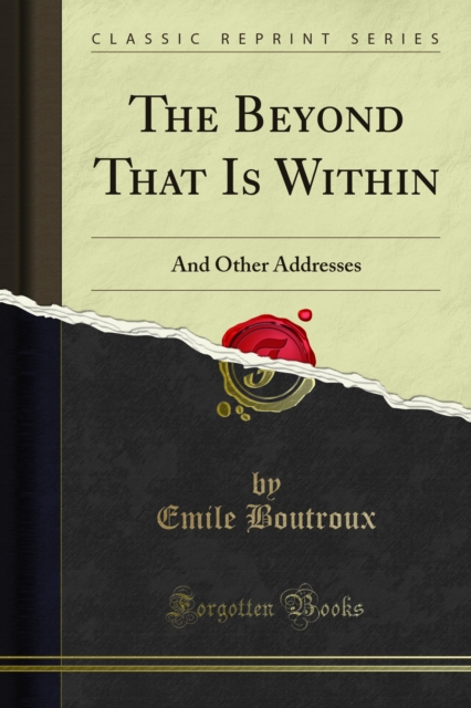 Book Cover for Beyond That Is Within by Emile Boutroux