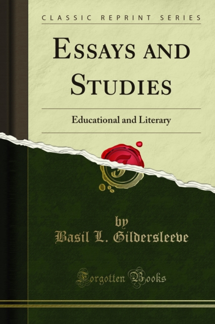 Book Cover for Essays and Studies by Basil L. Gildersleeve