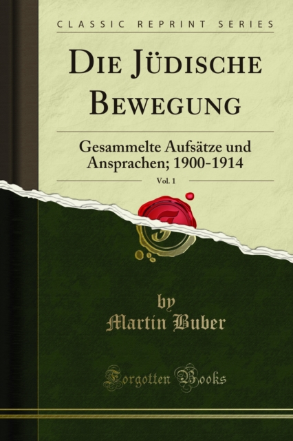 Book Cover for Die Jüdische Bewegung by Martin Buber