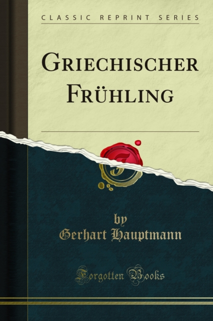 Book Cover for Griechischer Frühling by Gerhart Hauptmann