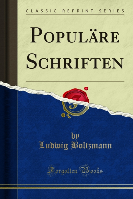 Book Cover for Populäre Schriften by Ludwig Boltzmann