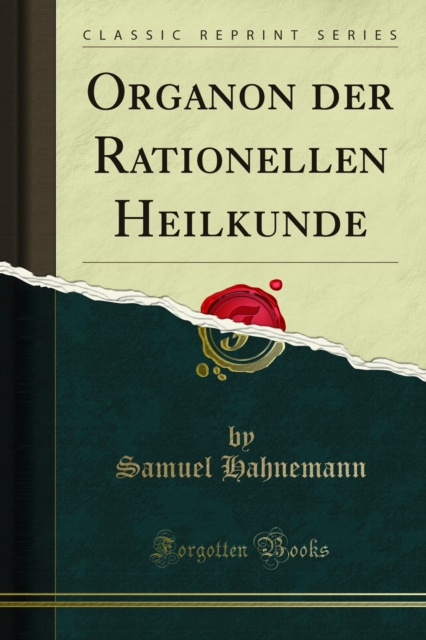 Book Cover for Organon der Rationellen Heilkunde by Samuel Hahnemann