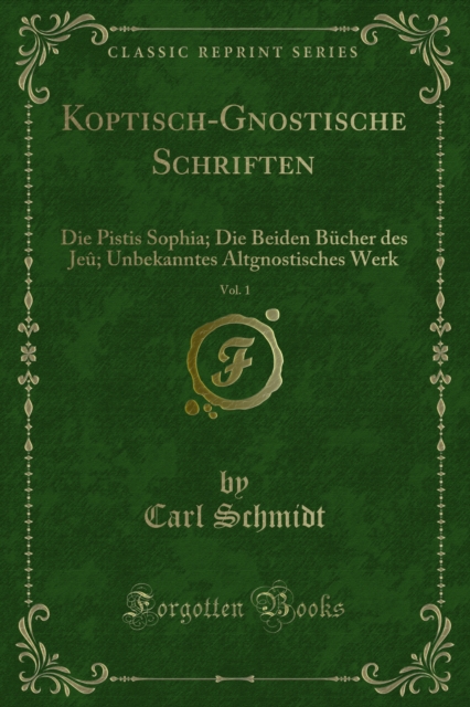 Book Cover for Koptisch-Gnostische Schriften by Schmidt, Carl