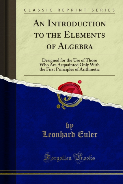 Book Cover for Introduction to the Elements of Algebra by Leonhard Euler