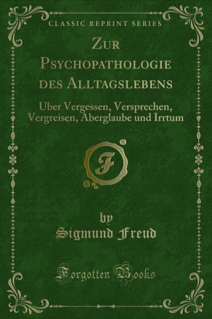 Book Cover for Zur Psychopathologie des Alltagslebens by Freud, Sigmund