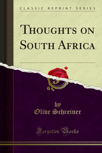 Book Cover for Thoughts on South Africa by Olive Schreiner