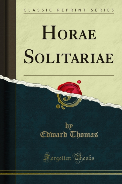 Book Cover for Horae Solitariae by Thomas, Edward