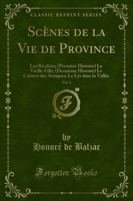 Book Cover for Scènes de la Vie de Province by Honore de Balzac