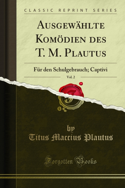Book Cover for Ausgewählte Komödien des T. M. Plautus by Titus Maccius Plautus