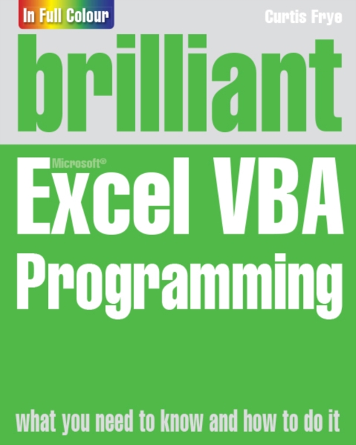 Book Cover for Brilliant Excel VBA Programming by Curtis Frye