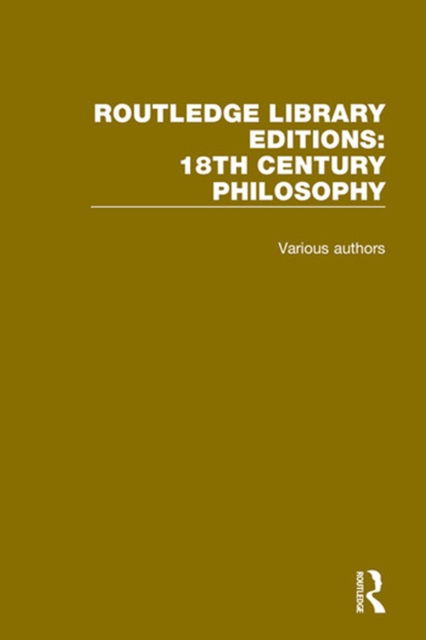 Book Cover for Routledge Library Editions: 18th Century Philosophy by Various