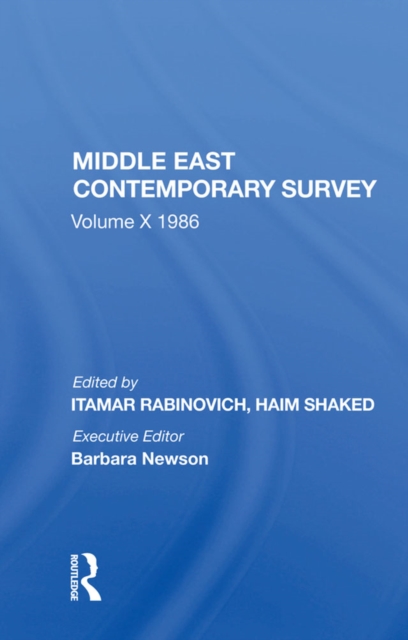 Book Cover for Middle East Contemporary Survey, Volume X, 1986 by Rabinovich, Itamar