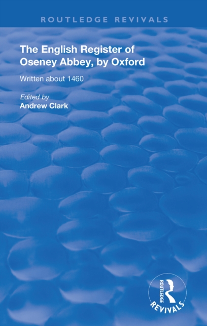 Book Cover for English Register of Oseney Abbey, by Oxford by Clark, Andrew