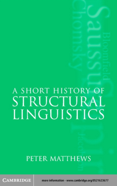 Book Cover for Short History of Structural Linguistics by Matthews, Peter